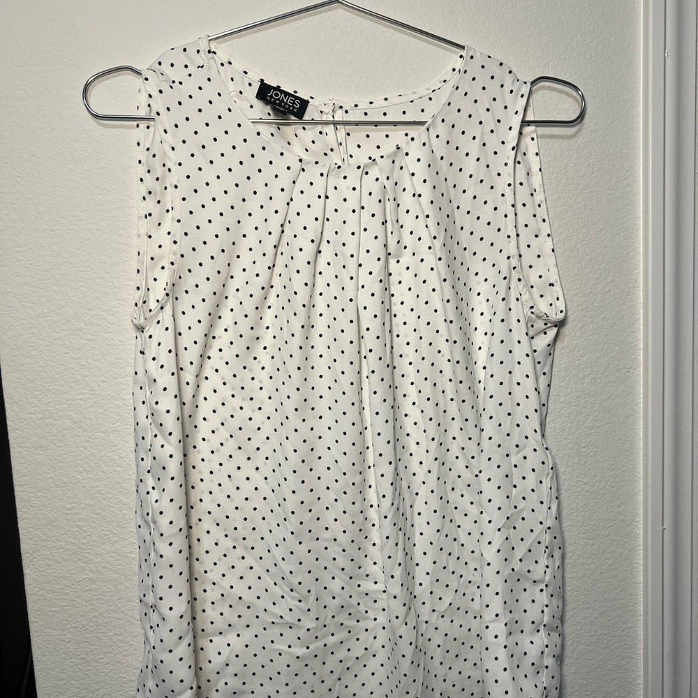 Jones New York White Polka Dot Women's Top